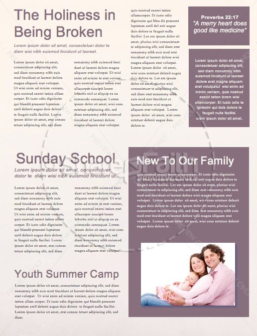 Jehovah Jireh The Lord Provides Church Newsletter Template | page 2
