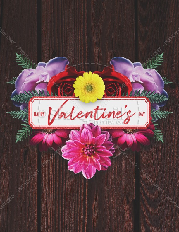 Valentine's Day Floral Flyer Template Thumbnail Showcase