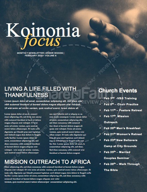 Fearfully & Wonderfully Made Church Newsletter Thumbnail Showcase