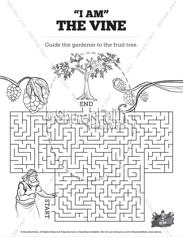 John 15 I Am The Vine Bible Mazes