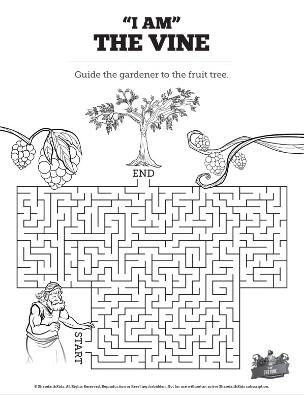 John 15 I Am The Vine Bible Mazes | Clover Media