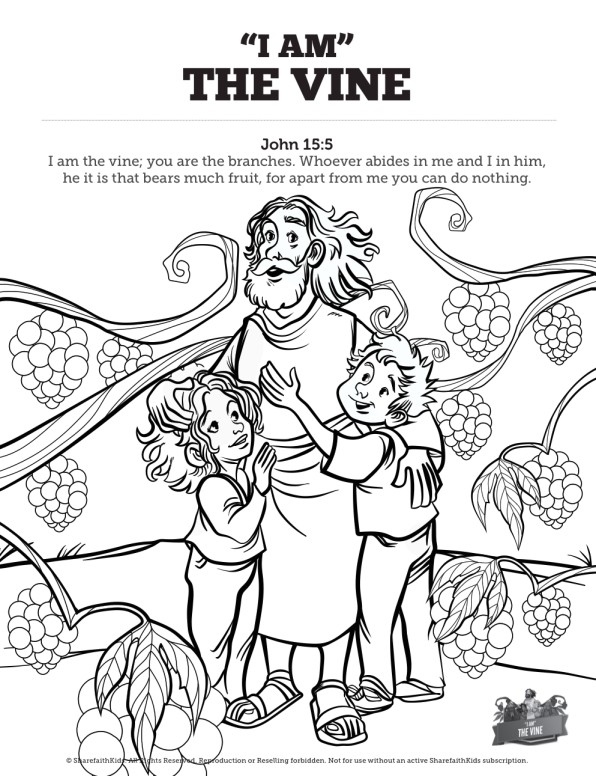 John 15 I Am The Vine Sunday School Coloring Pages Thumbnail Showcase