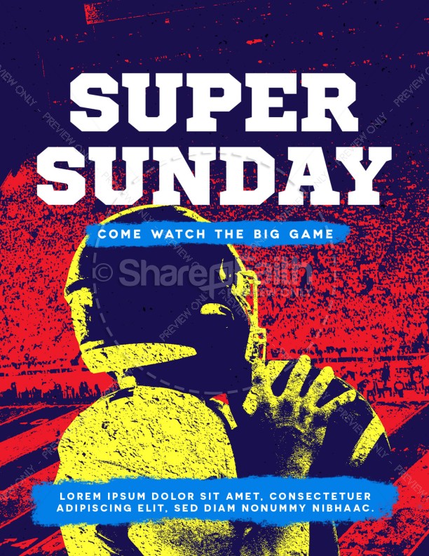 Super Sunday Football Church Flyer Thumbnail Showcase
