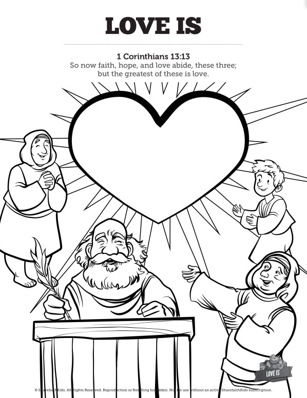 1 Corinthians 13 Love Is Sunday School Coloring Pages Thumbnail Showcase
