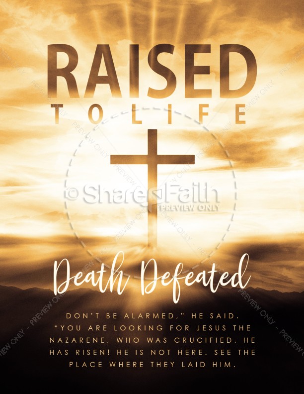 Raised To Life Easter Flyer Template Thumbnail Showcase