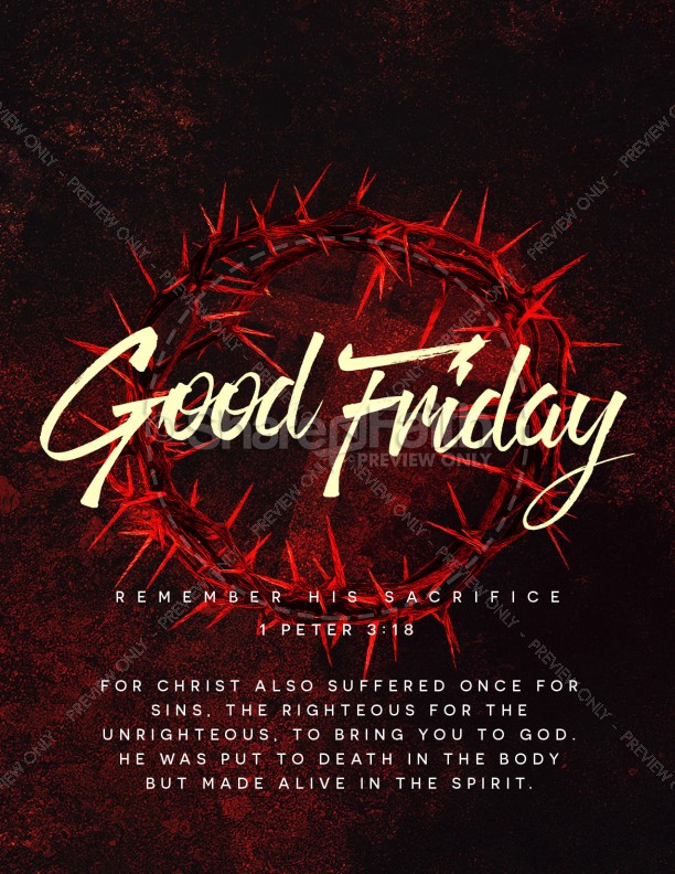 Good Friday Church Service Flyer Template Thumbnail Showcase