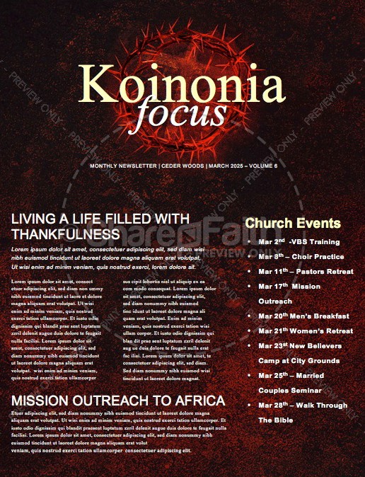 Good Friday Church Service Newsletter Template Thumbnail Showcase