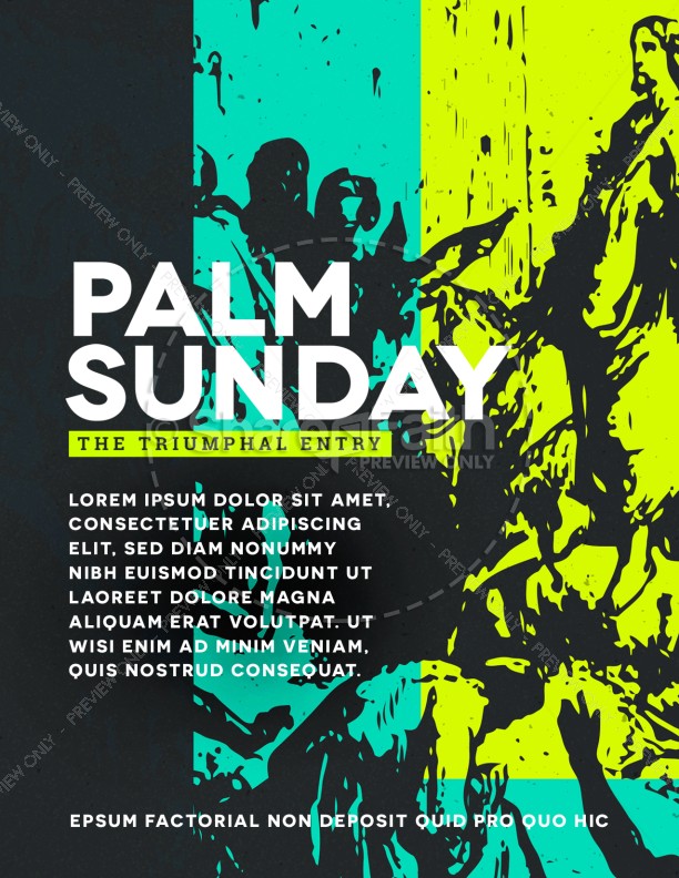 Palm Sunday Triumphal Entry Flyer Template Thumbnail Showcase