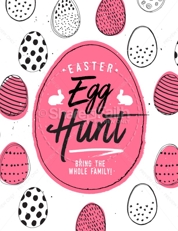 Church Easter Egg Hunt Flyer Template Thumbnail Showcase