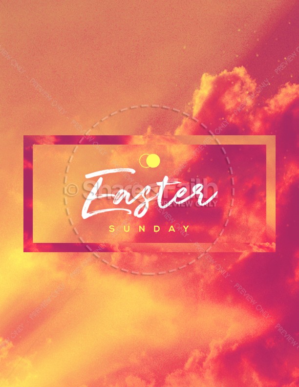 Easter Sunday He Has Risen Flyer Template Thumbnail Showcase