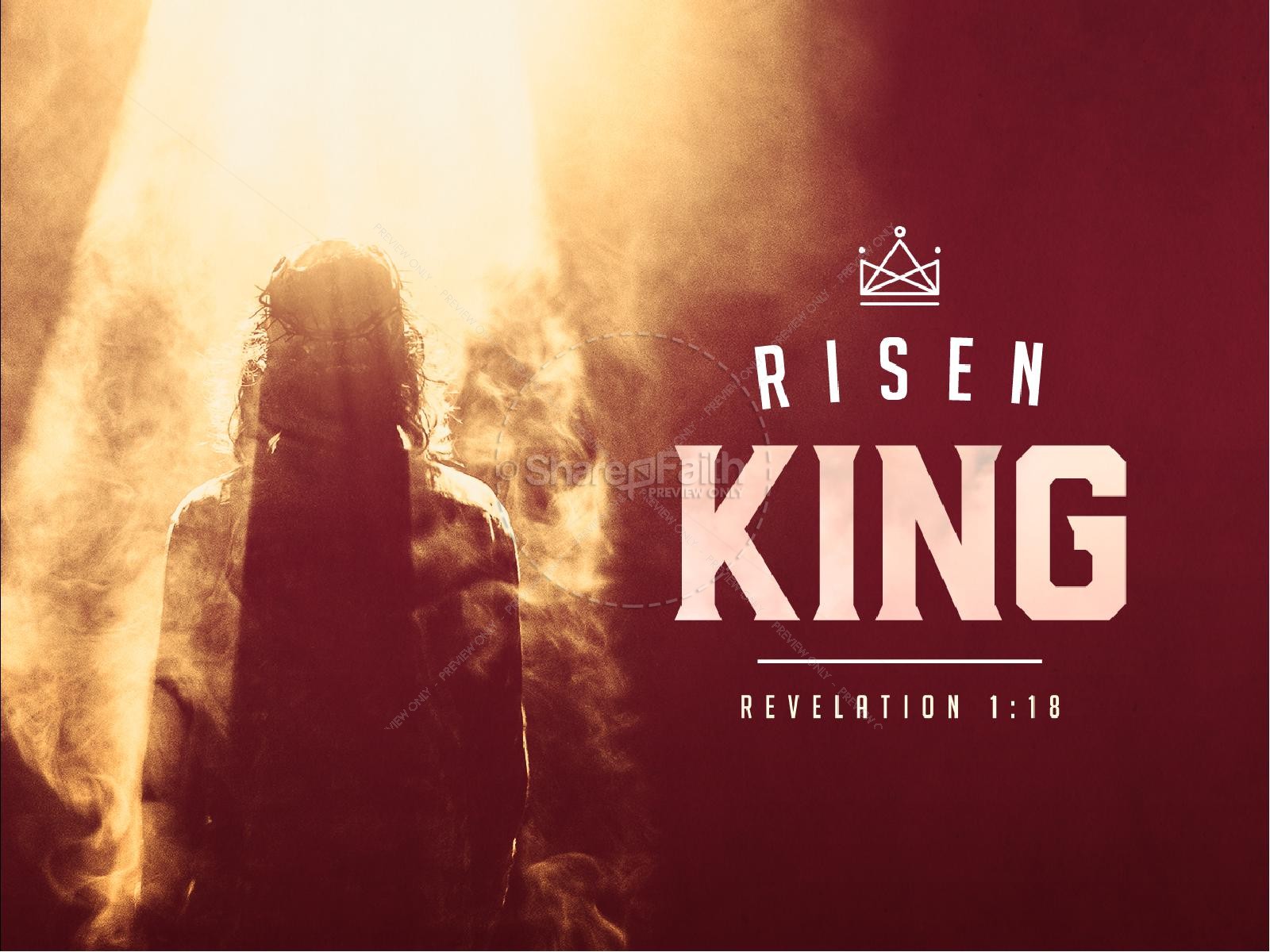Risen King Easter Church Sermon PowerPoint Thumbnail 1