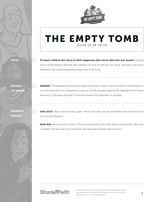 John 20 The Empty Tomb Curriculum Thumbnail Showcase