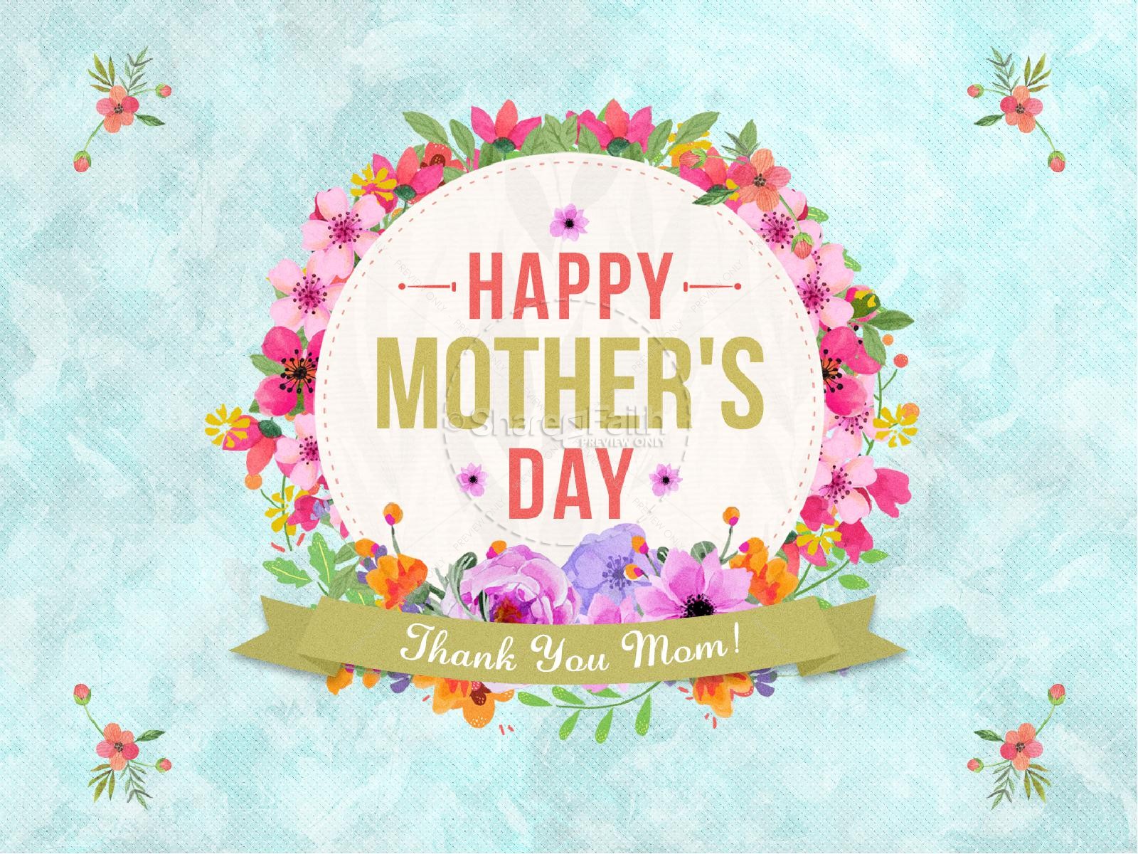 Happy Mother's Day Thank You Mom PowerPoint Thumbnail 1