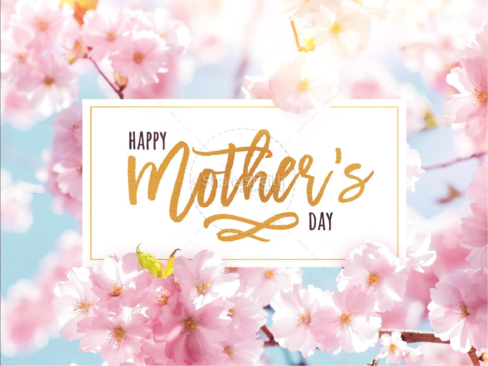 Mother's Day Cherry Blossom PowerPoint Template Thumbnail 1
