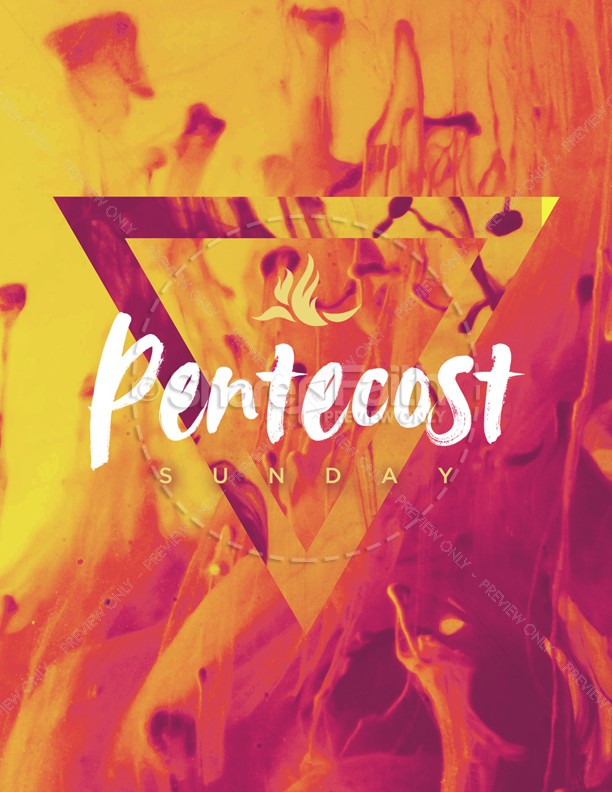 Pentecost Sunday Church Service Flyer Template Thumbnail Showcase