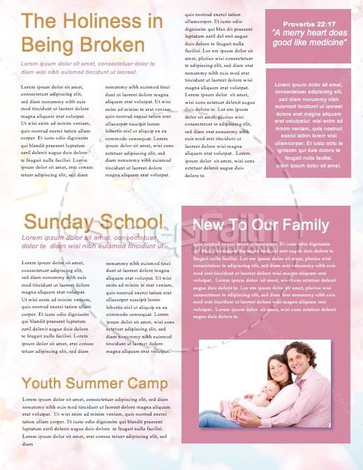 Mother's Day Cherry Blossom Church Newsletter Template | page 2