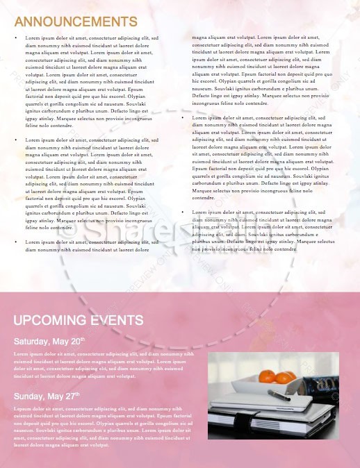 Mother's Day Cherry Blossom Church Newsletter Template | page 4