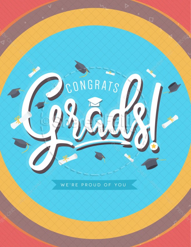 Congrats Grads Graduation Church Flyer Template Thumbnail Showcase