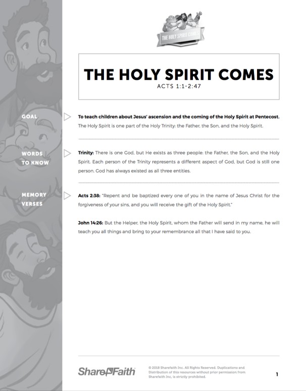 Acts 2 The Holy Spirit Comes Curriculum Thumbnail Showcase