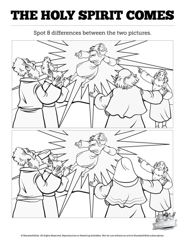 Acts 2 The Holy Spirit Comes Spot the Differences Thumbnail Showcase