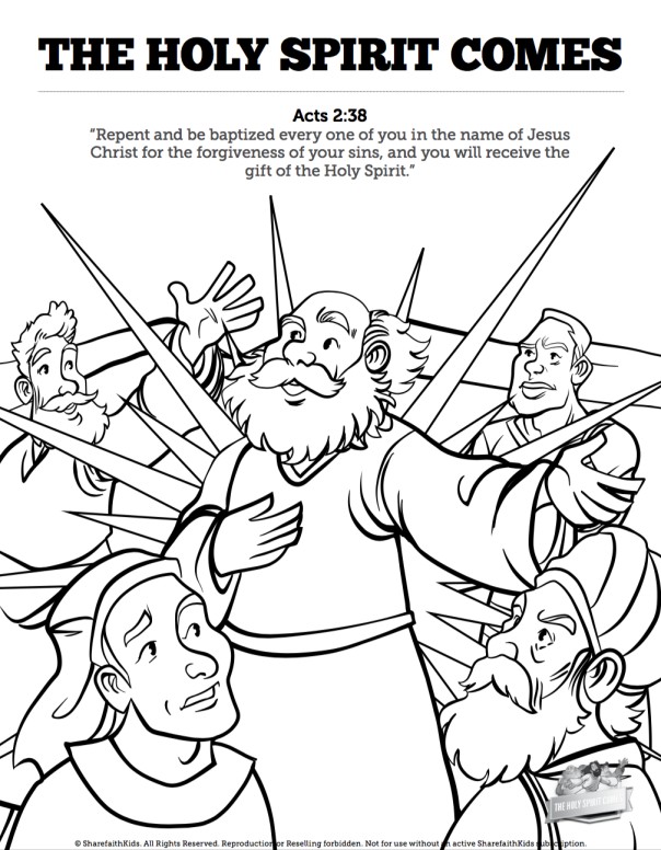 Acts 2 The Holy Spirit Comes Sunday School Coloring Pages Thumbnail Showcase
