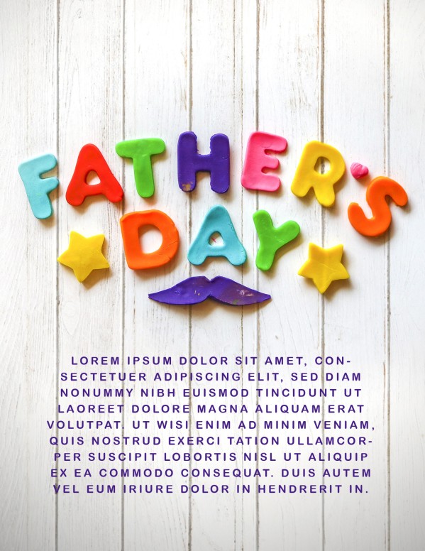 Father's Day We Love You Dad Church Flyer