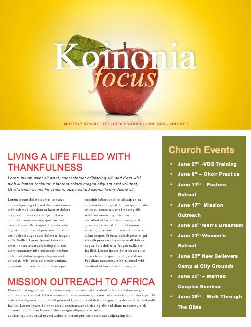 Truth & Consequences Church Newsletter Template