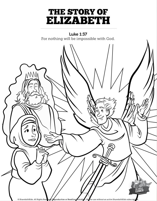 Luke 1 The Story of Elizabeth Sunday School Coloring Pages Thumbnail Showcase