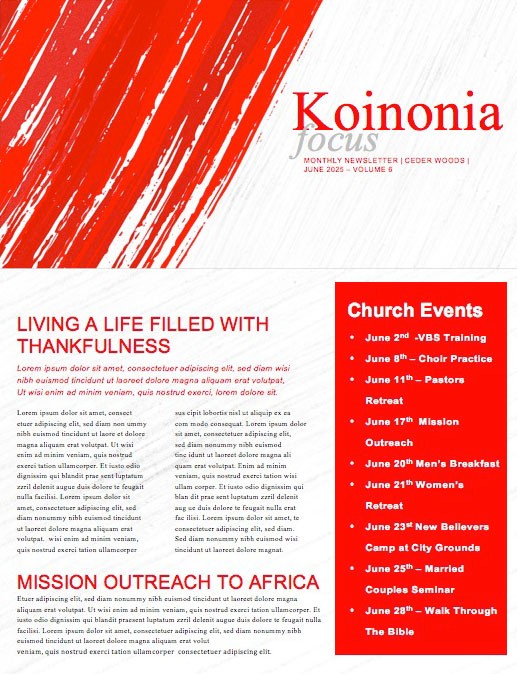 Canada Day Church Newsletter Template