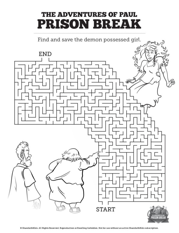 paul and silas childrens bible coloring pages