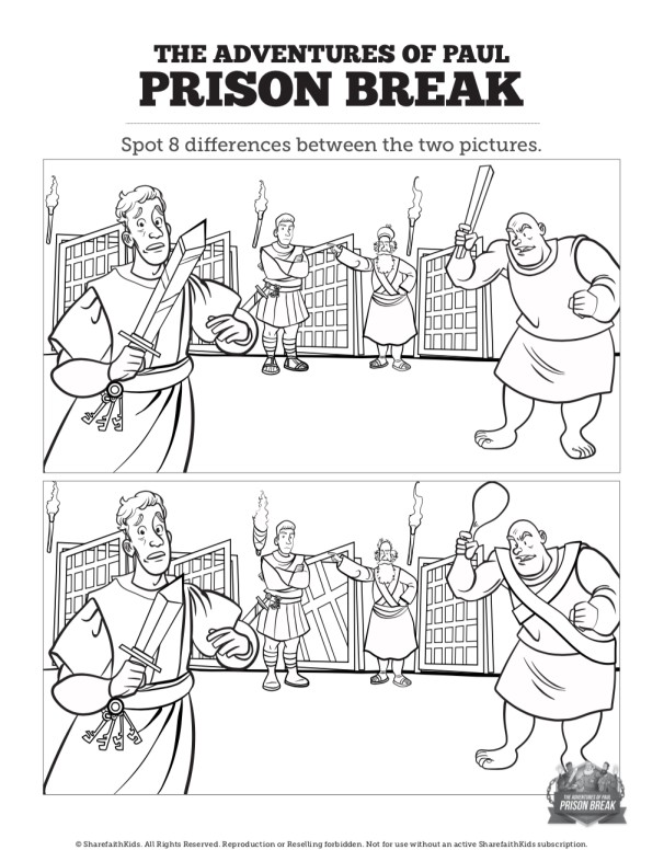 Acts 16 Prison Break Spot the Differences Thumbnail Showcase