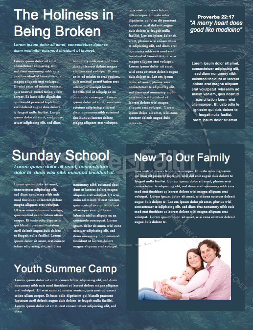 Walk On Water Church Newsletter Template | page 2