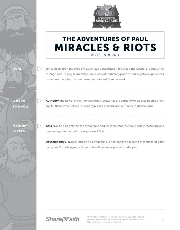 Acts 19 Miracles & Riots Curriculum Thumbnail Showcase