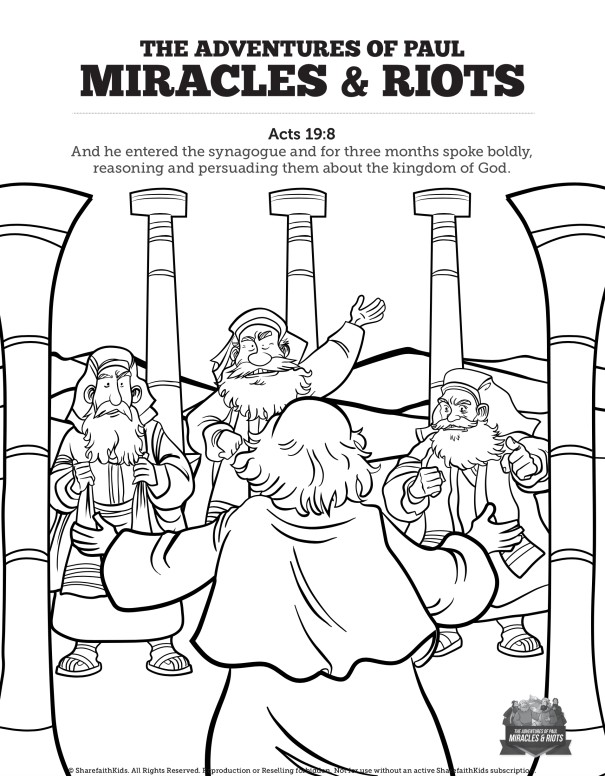  Acts 19 Miracles & Riots Sunday School Coloring Pages Thumbnail Showcase