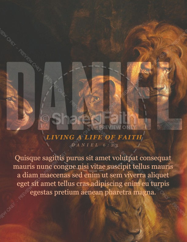 Book Of Daniel Lion's Den Church Flyer Thumbnail Showcase