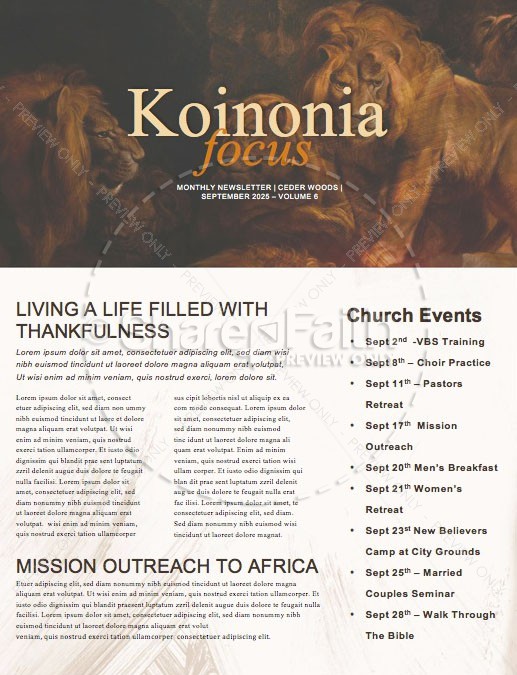 Book Of Daniel Lion's Den Church Newsletter Thumbnail Showcase