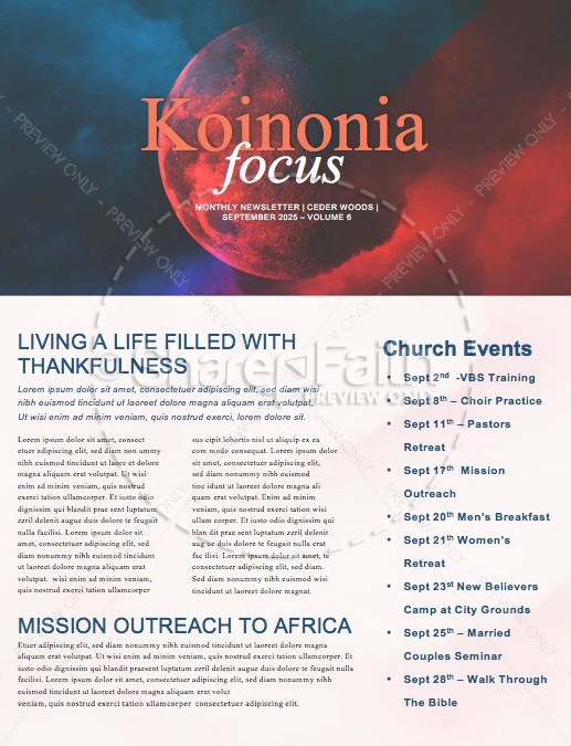 Signs Of The Times Church Newsletter Thumbnail Showcase