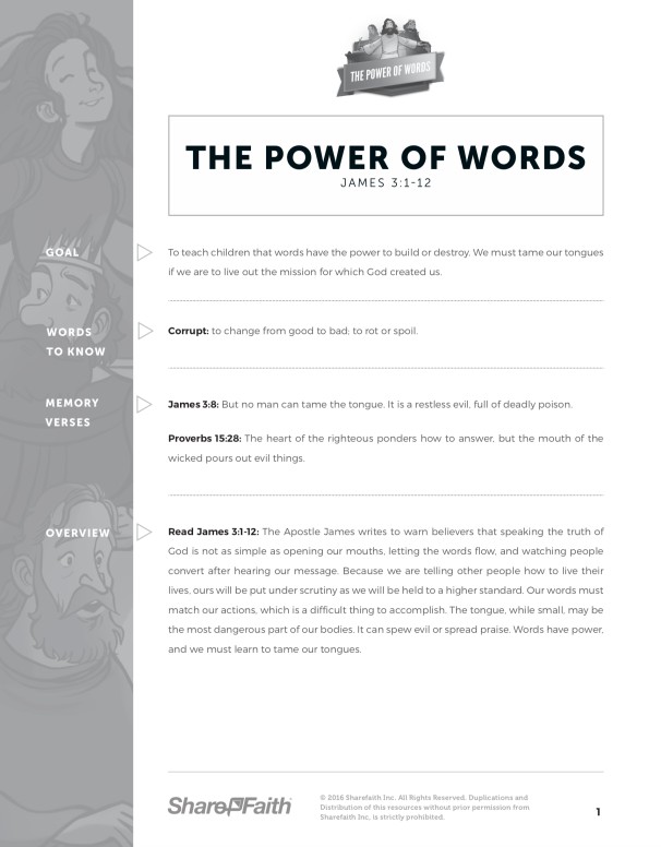 James 3 The Power of Words Curriculum Thumbnail Showcase