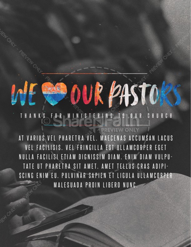 We Love Our Pastors Service Flyer Template Thumbnail Showcase