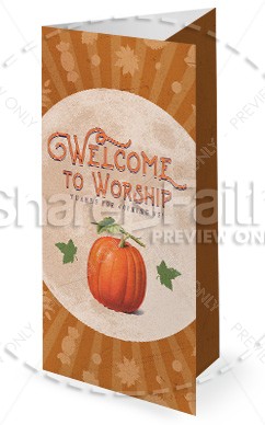 Fall Festival Pumpkin Church Trifold Bulletin Thumbnail Showcase