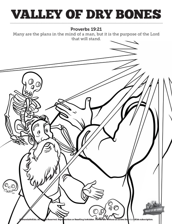 Ezekiel 37 Valley of Dry Bones Sunday School Coloring Pages Thumbnail Showcase