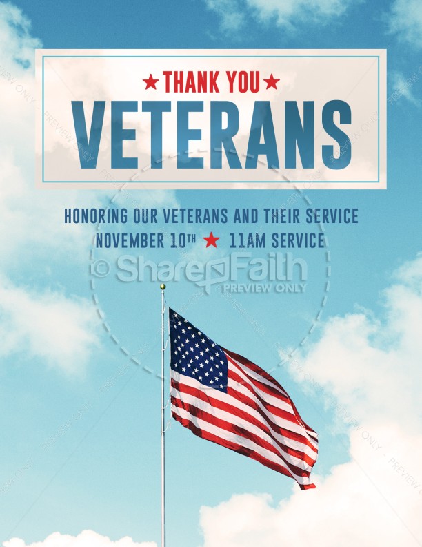 Veterans Day American Flag Flyer Template Thumbnail Showcase