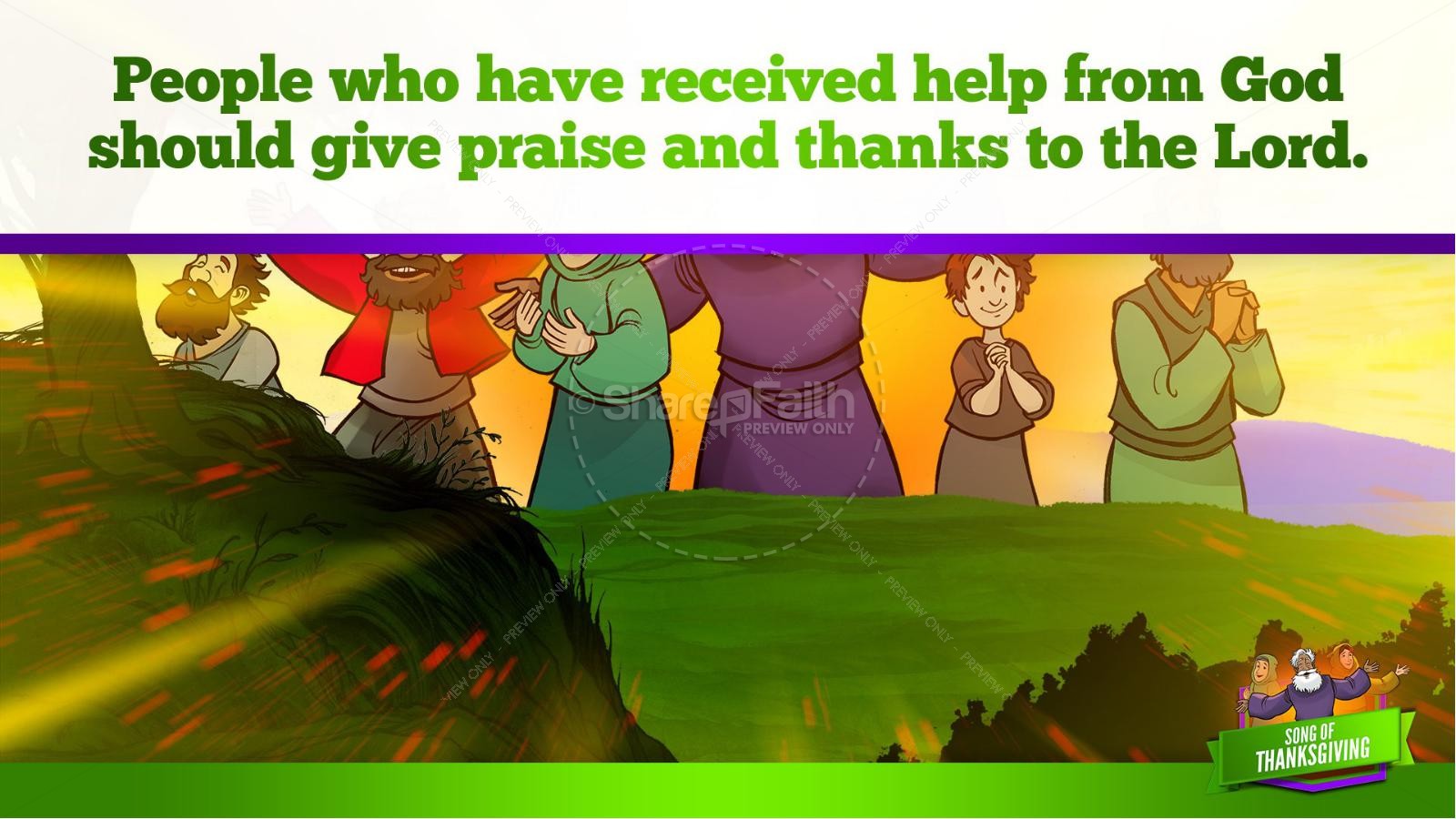 Psalm 107 Song of Thanksgiving Kids Bible Story Thumbnail 12