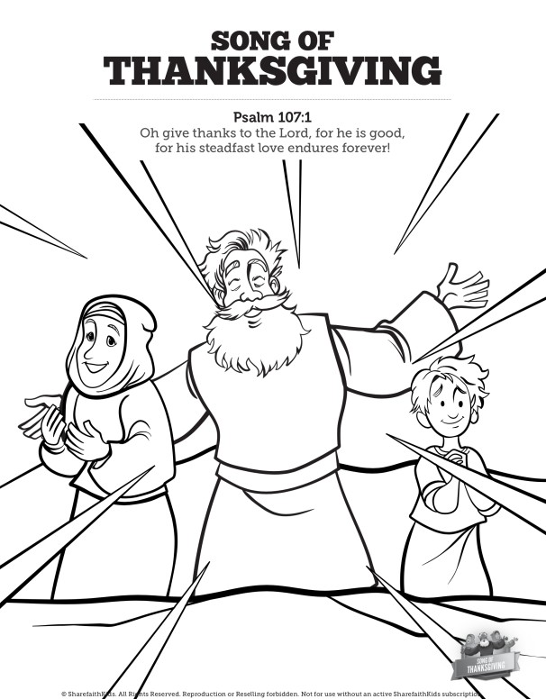 Psalm 107 Song of Thanksgiving Sunday School Coloring Pages Thumbnail Showcase