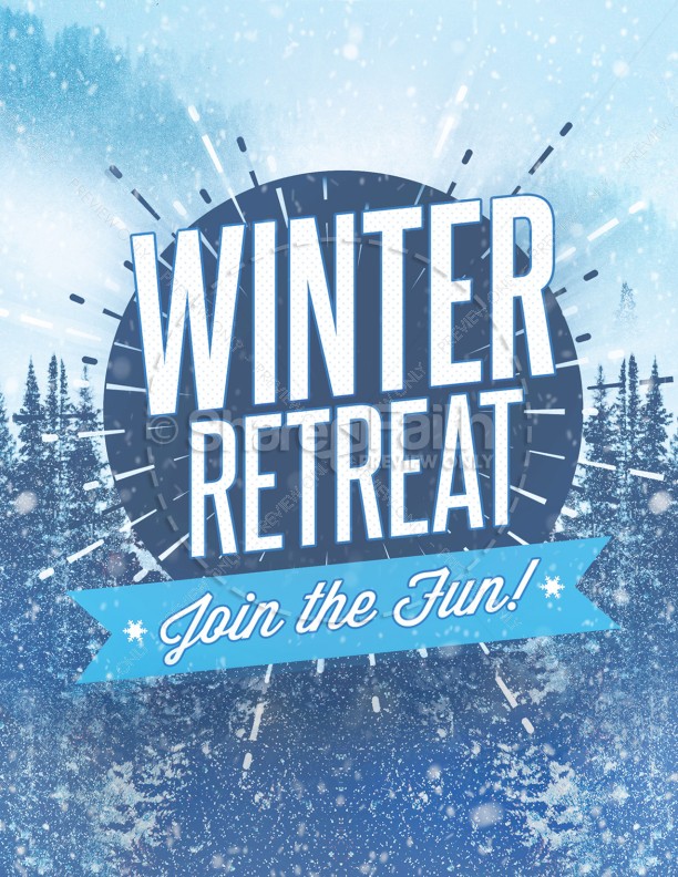 Winter Retreat Snowy Church Flyer Thumbnail Showcase