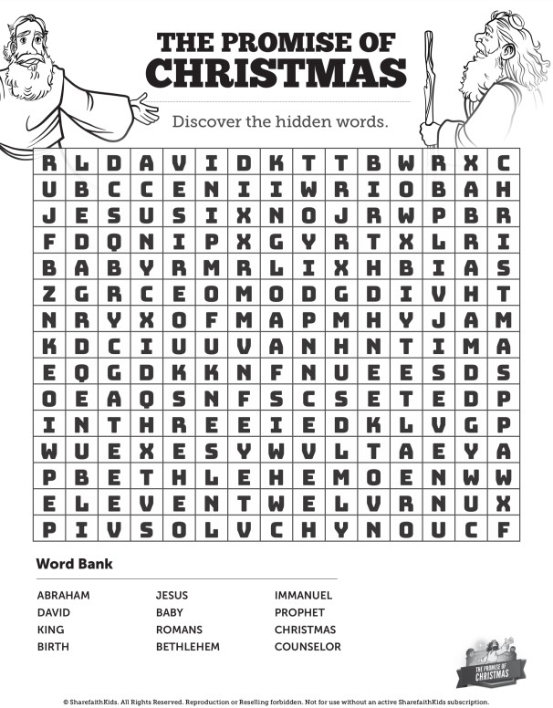 The Promise of Christmas Bible Word Search Puzzles Thumbnail Showcase