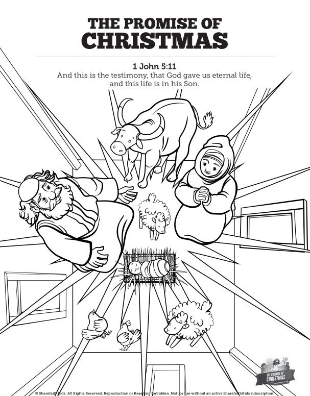 The Promise of Christmas Sunday School Coloring Pages Thumbnail Showcase