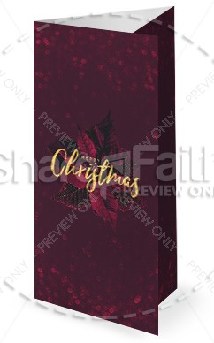 Merry Christmas Holly Trifold Bulletin Cover Thumbnail Showcase