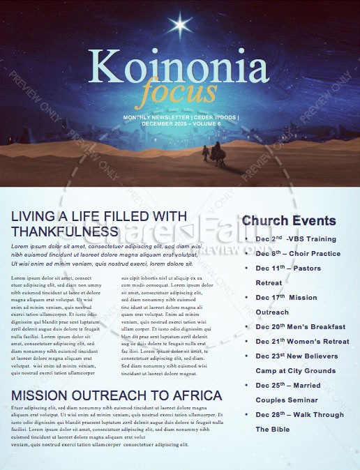 Christmas Journey Church Newsletter Thumbnail Showcase