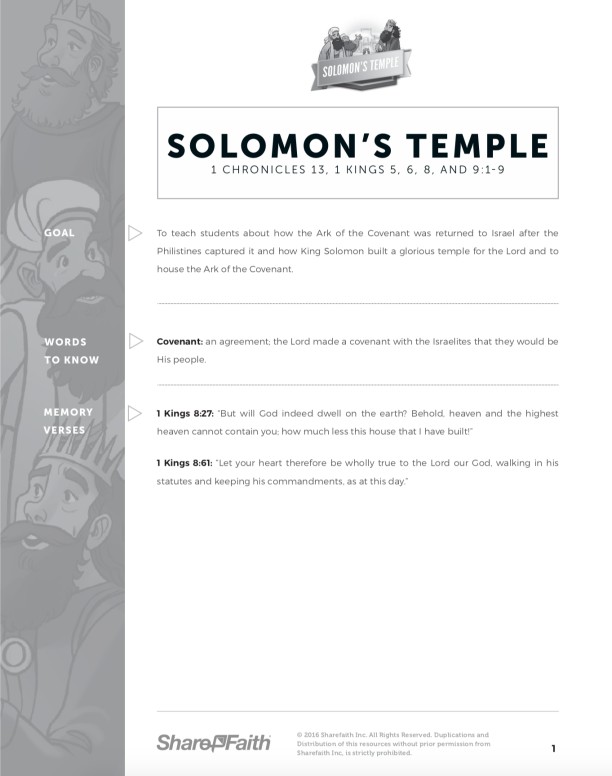 1 Kings 8 Solomon's Temple Curriculum Thumbnail Showcase